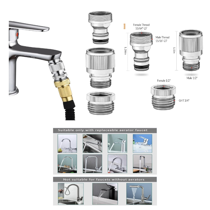 Smart Garden Furniture - Conector rápido para grifo de fregadero,