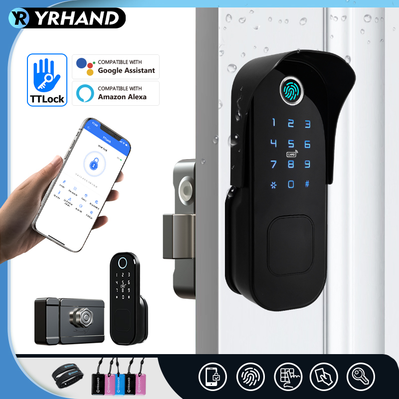 Smart Garden Gate Lock - Tuya-cerradura de puerta con huella dactilar