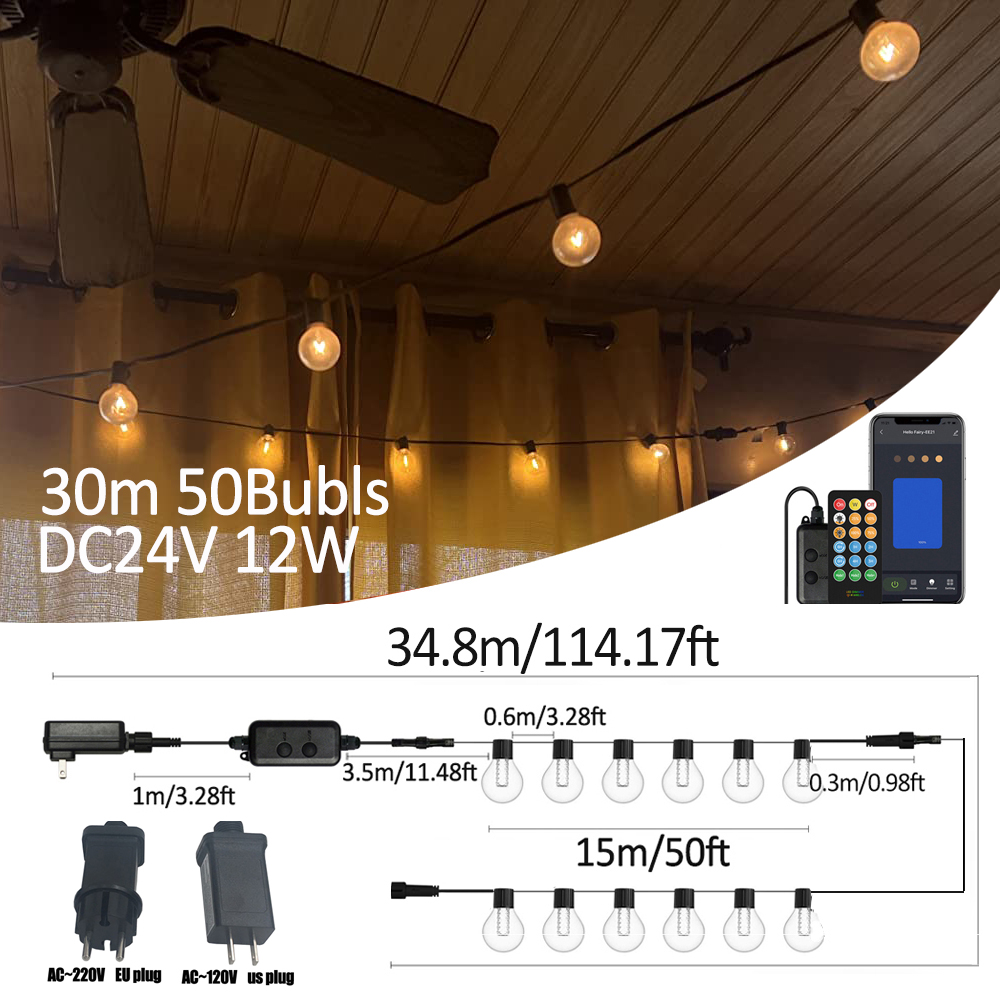 Smart Garden Led Lights - Luces LED Inteligentes G40 para Exteriores,
