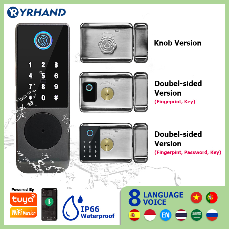 Smart Garden Gate Lock - Tuya-cerradura inteligente con huella dactilar para